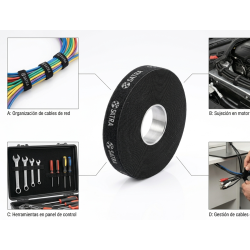 CINTA VELCRO ADHESIVO DOS CARAS Easy Cut SATRA 20MM X 20M NEGRO
