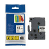 TZc-S231 CINTA COMPATIBLE SUPER ADHESIVA DE FONDO BLANCO CON LETRAS NEGRAS 12MM X 8M
