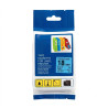 CINTA COMPATIBLE TZc-S541 SUPER ADHESIVA DE FONDO AZUL CON LETRAS NEGRAS DE 18MM X 8M