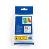 CINTA COMPATIBLE TZc-S141 SUPER ADHESIVA FONDO TRANSPARENTE CON LETRAS NEGRAS 18MM X 8M