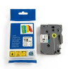 CINTA COMPATIBLE TZc-S141 SUPER ADHESIVA FONDO TRANSPARENTE CON LETRAS NEGRAS 18MM X 8M