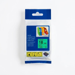 CINTA COMPATIBLE TZc-S741SUPER ADHESIVAS FONDO VERDE CON...