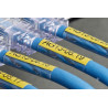 CINTA COMPATIBLE TZC-SL651 AUTOLAMINADA FONDO AMARILLO CON LETRAS NEGRAS DE 24MM X 8M