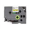CINTA COMPATIBLE TZC-SL651 AUTOLAMINADA FONDO AMARILLO CON LETRAS NEGRAS DE 24MM X 8M