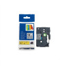 CINTA COMPATIBLE TZc-S941 SUPER ADHESIVO FONDO DE PLATA CON LETRAS NEGRAS DE 18MM X 8M