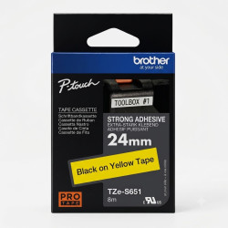 CINTA BROTHER TZES651 DE 24MM AMARILLO CON ADHESIVO...