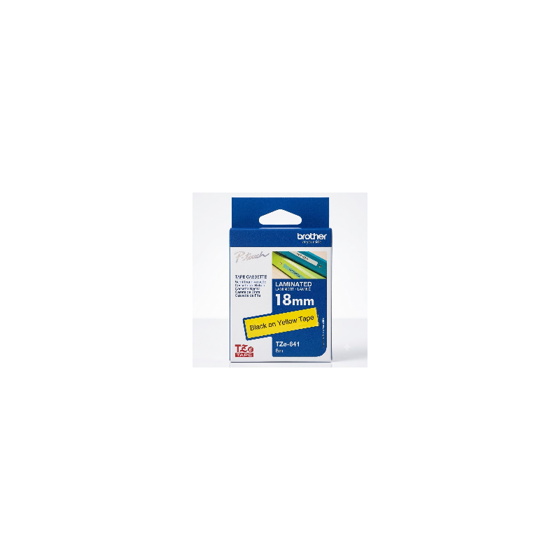 CINTA BROTHER TZE641 LAMINADO DE 18MM AMARILLO