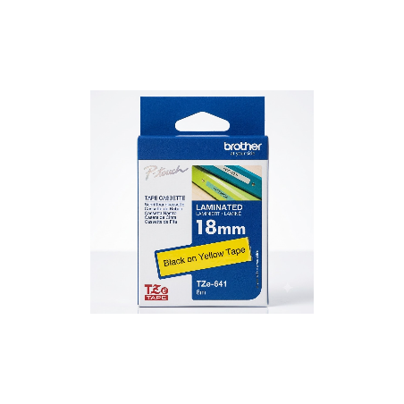 CINTA BROTHER TZE641 LAMINADO DE 18MM AMARILLO