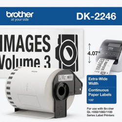 ETIQUETA BROTHER DK-2246 ADHESIVAS CONTINUA FONDO BLANCO LETRAS NEGRAS 103MM X 30.4M