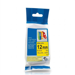 CINTA COMPATIBLE XRA-12YL PARA CASIO DE FONDO AMARILLO...