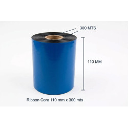 RIBBON CERA 110MM X 300M COLOR NEGRO IMPRESIÓN DE ALTA CALIDAD