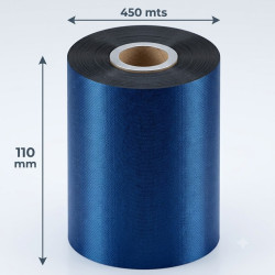 RIBBON CERA 110MM X 450M COLOR NEGRO IMPRESIÓN DE ALTA CALIDAD