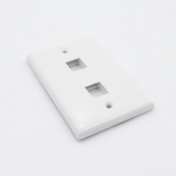 PLACA DE PARED SIMPLE DE 2 PUERTOS BLANCO SATRA
