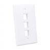 PLACA DE PARED SIMPLE DE 3 PUERTOS BLANCO SATRA