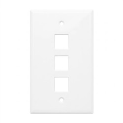 PLACA DE PARED SIMPLE DE 3 PUERTOS BLANCO SATRA