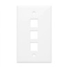 PLACA DE PARED SIMPLE DE 3 PUERTOS BLANCO SATRA