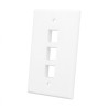PLACA DE PARED SIMPLE DE 3 PUERTOS BLANCO SATRA