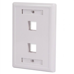 PLACA DE PARED DE 2 PUERTOS CON IDENTIKIT BLANCO SATRA