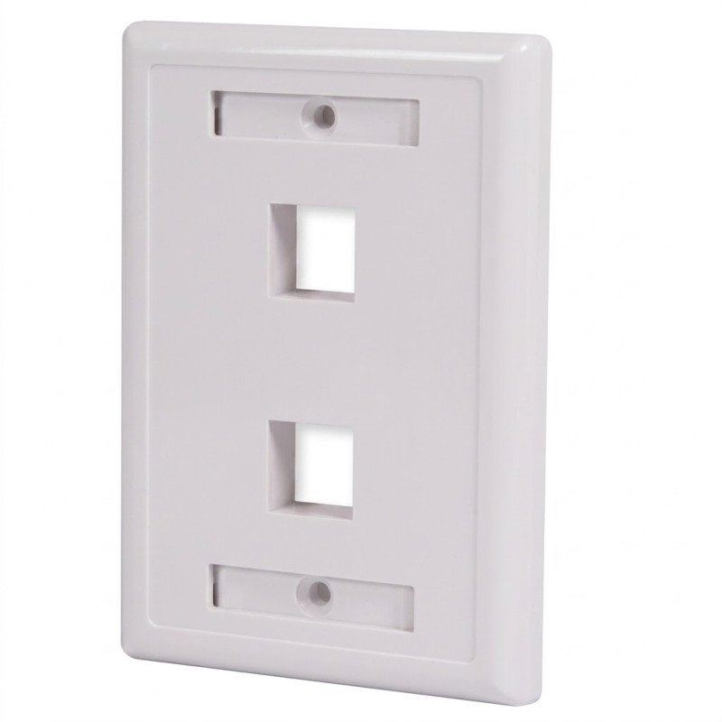 PLACA DE PARED DE 2 PUERTOS CON IDENTIKIT BLANCO SATRA