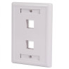 PLACA DE PARED DE 2 PUERTOS CON IDENTIKIT BLANCO SATRA