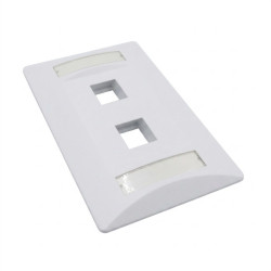 PLACA DE PARED DE 2 PUERTOS CON IDENTIKIT BLANCO SATRA
