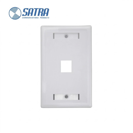 PLACA DE PARED DE 1 PUERTO CON IDENTIKIT BLANCO SATRA