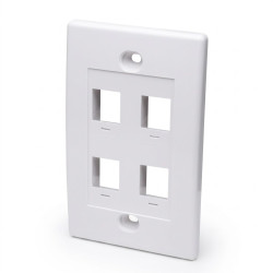 PLACA DE PARED SIMPLE DE 4 PUERTOS BLANCO SATRA