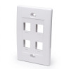 PLACA DE PARED SIMPLE DE 4 PUERTOS BLANCO SATRA