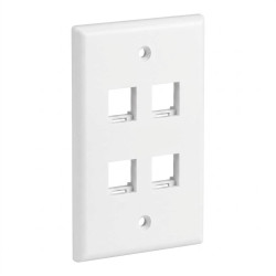 PLACA DE PARED SIMPLE DE 4 PUERTOS BLANCO SATRA
