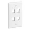 PLACA DE PARED SIMPLE DE 4 PUERTOS BLANCO SATRA