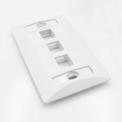 PLACA PARED CON IDENTIKIT DE 3 PUERTOS BLANCO SATRA
