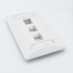 PLACA PARED CON IDENTIKIT DE 3 PUERTOS BLANCO SATRA