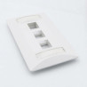 PLACA PARED CON IDENTIKIT DE 3 PUERTOS BLANCO SATRA