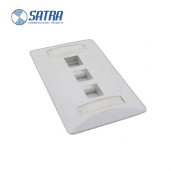 PLACA PARED CON IDENTIKIT DE 3 PUERTOS BLANCO SATRA
