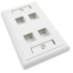 PLACA DE PARED CON IDENTIKIT DE 4 PUERTOS BLANCO SATRA