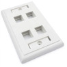 PLACA DE PARED CON IDENTIKIT DE 4 PUERTOS BLANCO SATRA