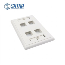 PLACA DE PARED CON IDENTIKIT DE 4 PUERTOS BLANCO SATRA