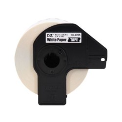 ETIQUETA BROTHER DK-2205 ROLLO CONTINUO FONDO BLANCO LETRAS NEGRAS 62MM X 30.40M
