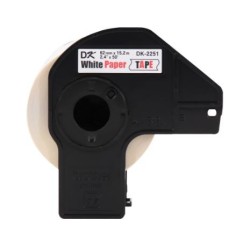 ETIQUETA BROTHER DK-2251 ROLLO CONTINUO FONDO BLANCO LETRAS NEGRA-ROJO 62MM X 15.2M