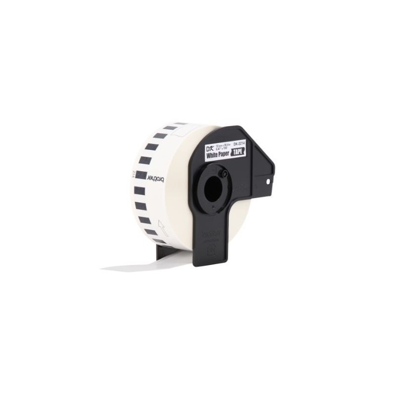 ETIQUETA BROTHER DK-2214 ROLLO CONTINUO FONDO BLANCO LETRAS NEGRAS 12MM X 30.40M