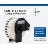 ETIQUETA BROTHER DK-2214 ROLLO CONTINUO FONDO BLANCO LETRAS NEGRAS 12MM X 30.40M