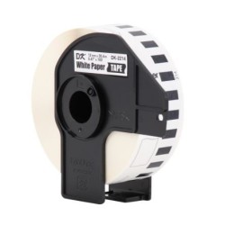 ETIQUETA BROTHER DK-2214 ROLLO CONTINUO FONDO BLANCO LETRAS NEGRAS 12MM X 30.40M
