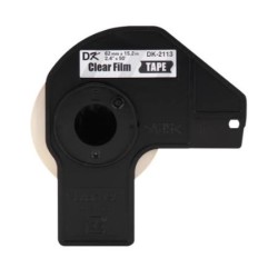ETIQUETA BROTHER DK-2113 ROLLO CONTINUO FONDO TRANSPARENTE LETRAS NEGRAS 62MM X 15M