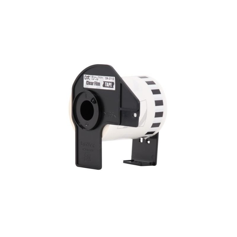 ETIQUETA BROTHER DK-2113 ROLLO CONTINUO FONDO TRANSPARENTE LETRAS NEGRAS 62MM X 15M