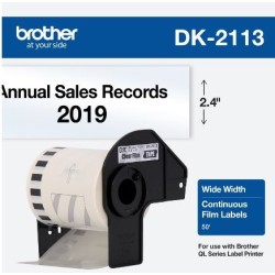 ETIQUETA BROTHER DK-2113 ROLLO CONTINUO FONDO TRANSPARENTE LETRAS NEGRAS 62MM X 15M