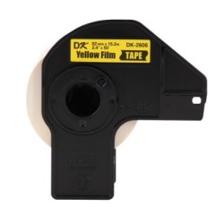 ETIQUETA BROTHER DK-2606 ROLLO CONTINUO FONDO AMARILLO LETRAS NEGRAS 62MM X 15M