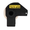 ETIQUETA BROTHER DK-2606 ROLLO CONTINUO FONDO AMARILLO LETRAS NEGRAS 62MM X 15M