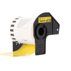 ETIQUETA BROTHER DK-2606 ROLLO CONTINUO FONDO AMARILLO LETRAS NEGRAS 62MM X 15M
