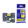 CINTA COMPATIBLE TZc-S631 SUPER ADHESIVA FONDO AMARILLO CON LETRAS NEGRAS  DE 12MM X 8M